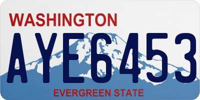 WA license plate AYE6453