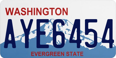 WA license plate AYE6454