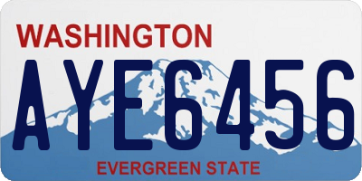 WA license plate AYE6456
