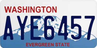 WA license plate AYE6457