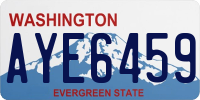 WA license plate AYE6459