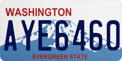 WA license plate AYE6460