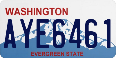 WA license plate AYE6461