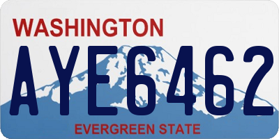 WA license plate AYE6462