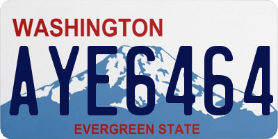 WA license plate AYE6464