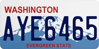 WA license plate AYE6465