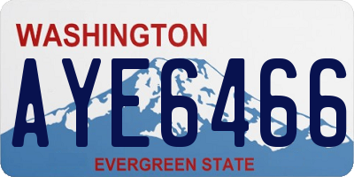 WA license plate AYE6466
