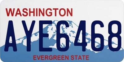 WA license plate AYE6468