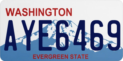 WA license plate AYE6469