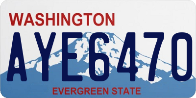 WA license plate AYE6470