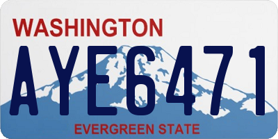 WA license plate AYE6471