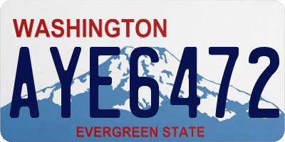 WA license plate AYE6472