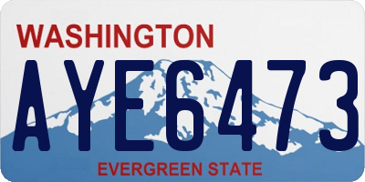 WA license plate AYE6473