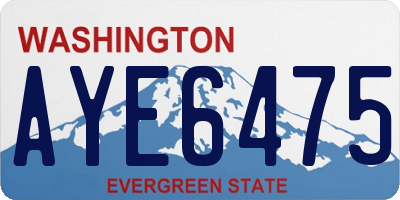 WA license plate AYE6475
