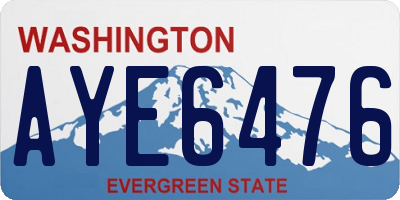 WA license plate AYE6476