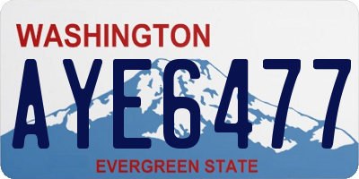 WA license plate AYE6477