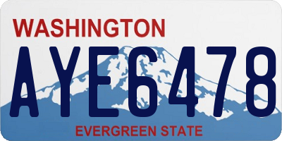 WA license plate AYE6478