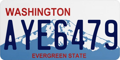 WA license plate AYE6479
