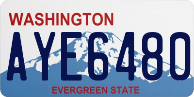 WA license plate AYE6480