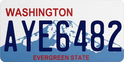 WA license plate AYE6482