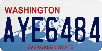 WA license plate AYE6484