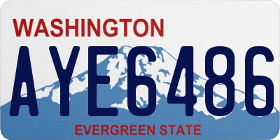 WA license plate AYE6486