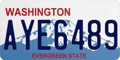 WA license plate AYE6489