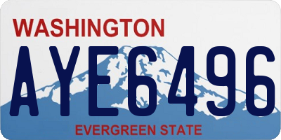 WA license plate AYE6496