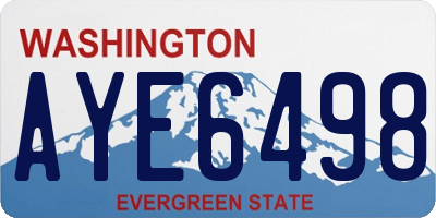 WA license plate AYE6498