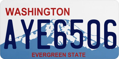 WA license plate AYE6506