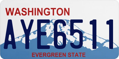 WA license plate AYE6511