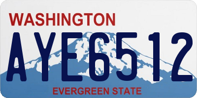 WA license plate AYE6512