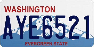 WA license plate AYE6521