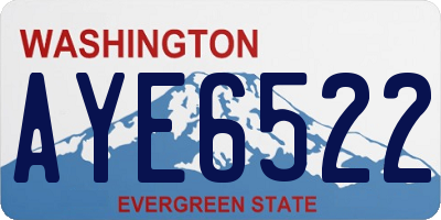 WA license plate AYE6522