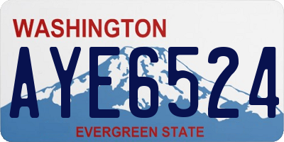 WA license plate AYE6524