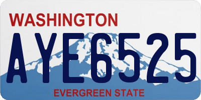 WA license plate AYE6525
