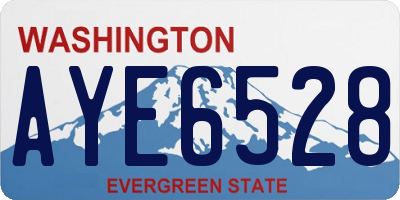 WA license plate AYE6528