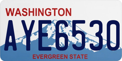 WA license plate AYE6530