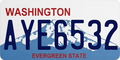 WA license plate AYE6532