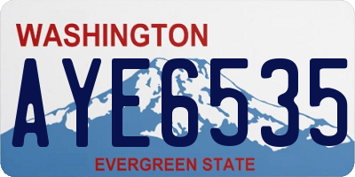 WA license plate AYE6535