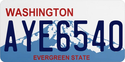 WA license plate AYE6540