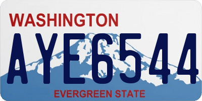 WA license plate AYE6544