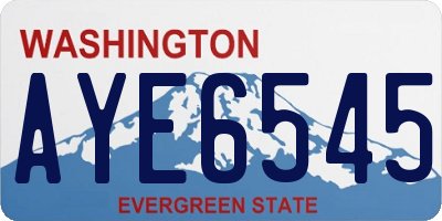 WA license plate AYE6545