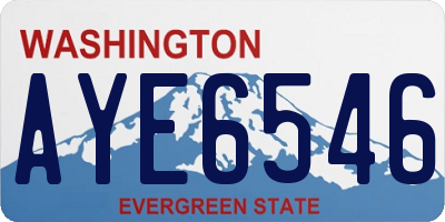 WA license plate AYE6546