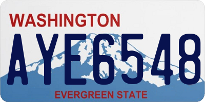 WA license plate AYE6548