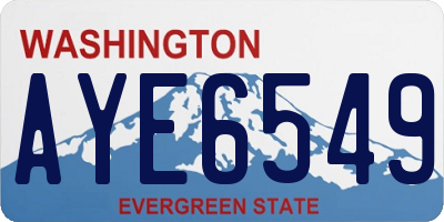 WA license plate AYE6549