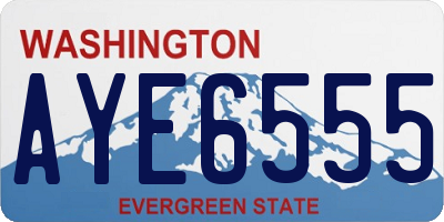 WA license plate AYE6555