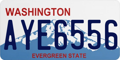 WA license plate AYE6556