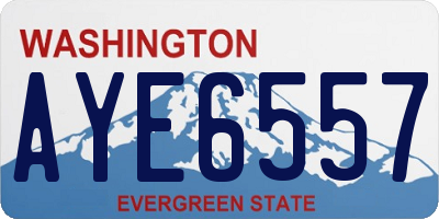 WA license plate AYE6557