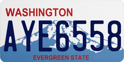 WA license plate AYE6558